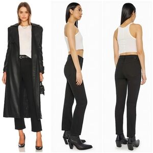 MOTHER Tomcat Ankle Straight Black Jeans, 32